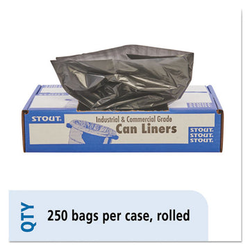 Stout® by Envision™ Total Recycled Content Plastic Trash Bags, 10 Gal, 1 Mil, 24" X 24", Brown-black, 250-carton freeshipping - TVN Wholesale